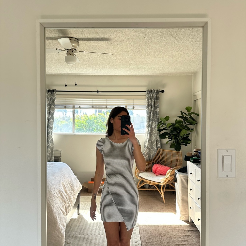 Striped Black and White T shirt Dress